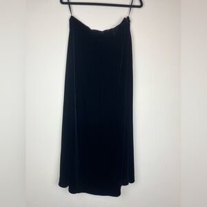Vintage Carole Little Velvet Silk Blend Black Maxi Skirt size 8